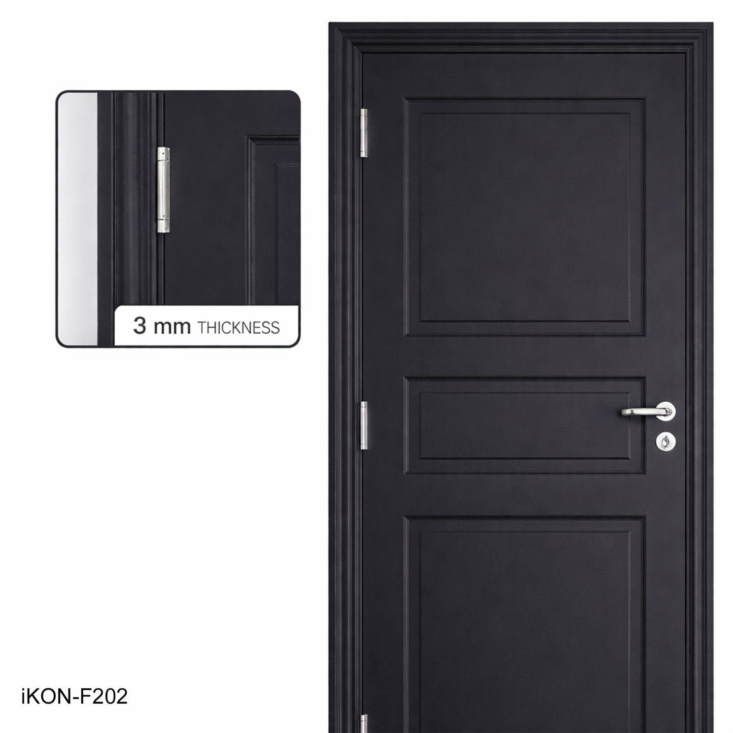 Satin Steel Ball Bearing iKON-F202 Hinges for Interior Doors (102x102x3mm)