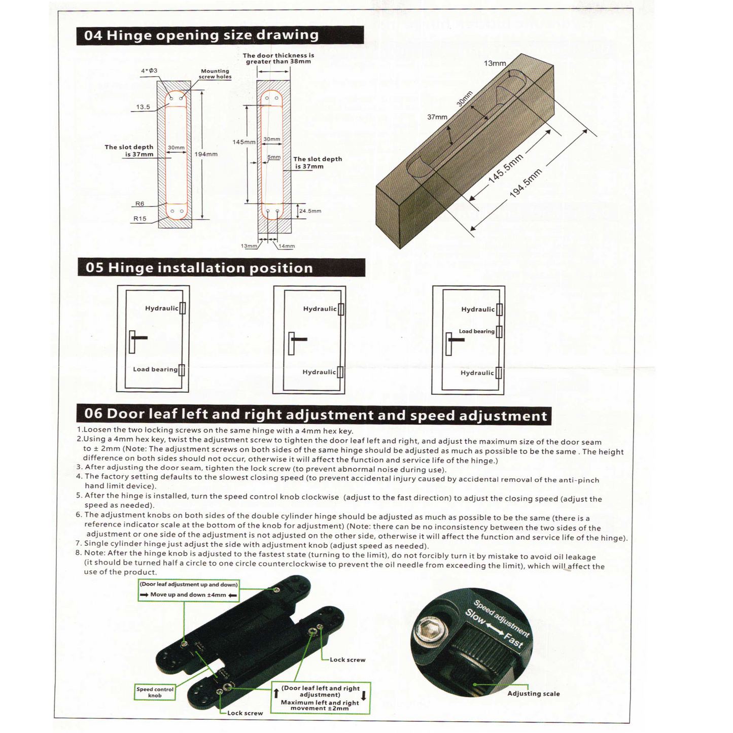 Buffer Concealed Hydraulic Hinge iKON-F400 (7.64"x1.18")