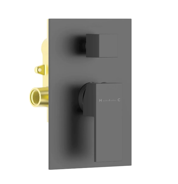 Square Wall-Concealed 2-Way Shower Valve with Trim Plate iKON-MT602100