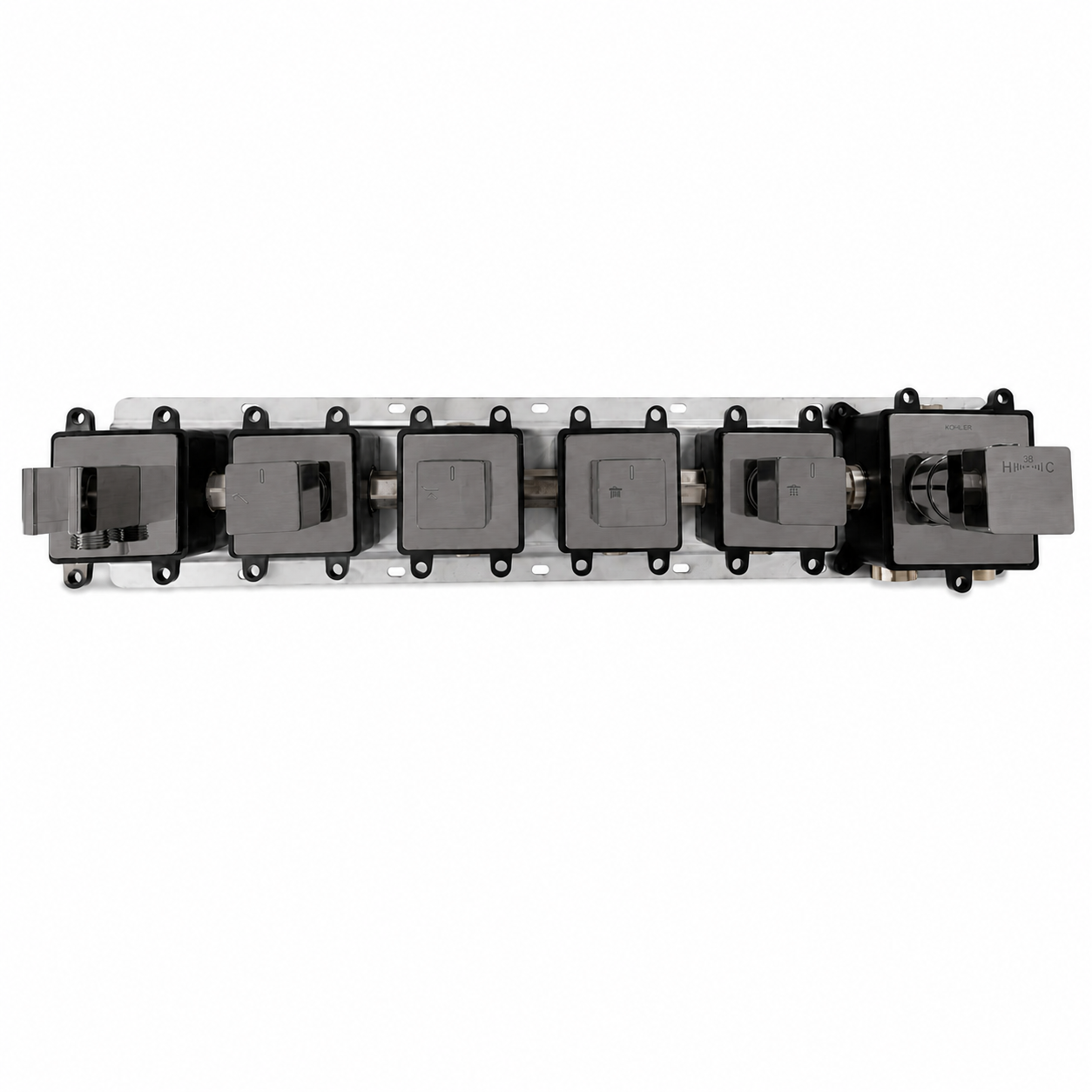 4-Way Thermostatic Shower Rough-In Valve with Integrated Mounting Rail & Protective Boxes iKON-AH514100