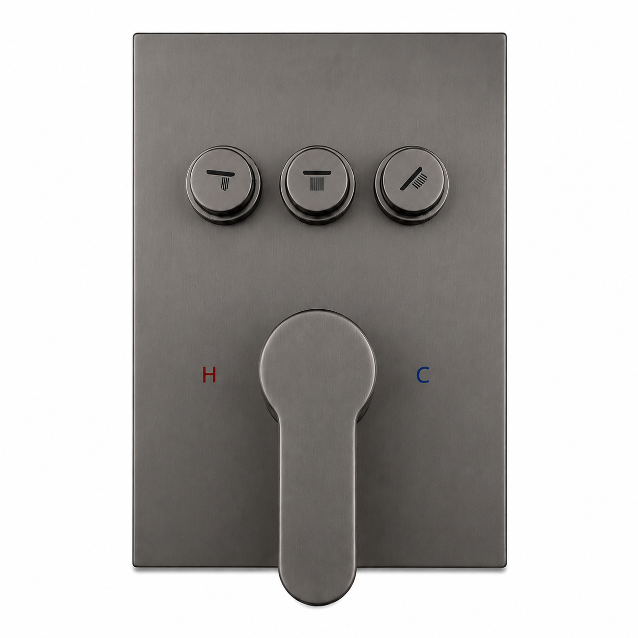 Square Wall-Mounted Concealed 3-Way Shower Valve with Pressure Balancing and Trim Plate iKON-PBV2000