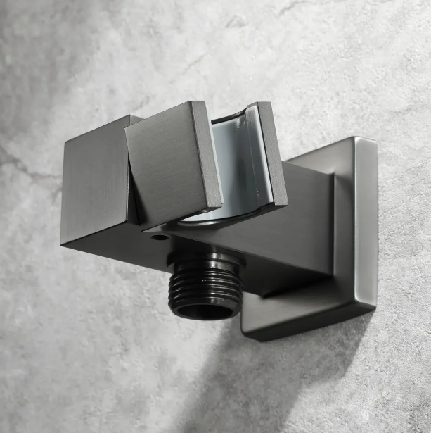 Square Brass Wall Elbow with Adjustable Shower Holder iKON-WE10