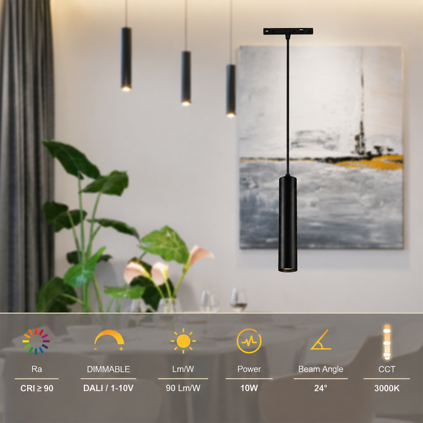 48V Magnetic Pendant Light iKON-MAG01-PD-10W