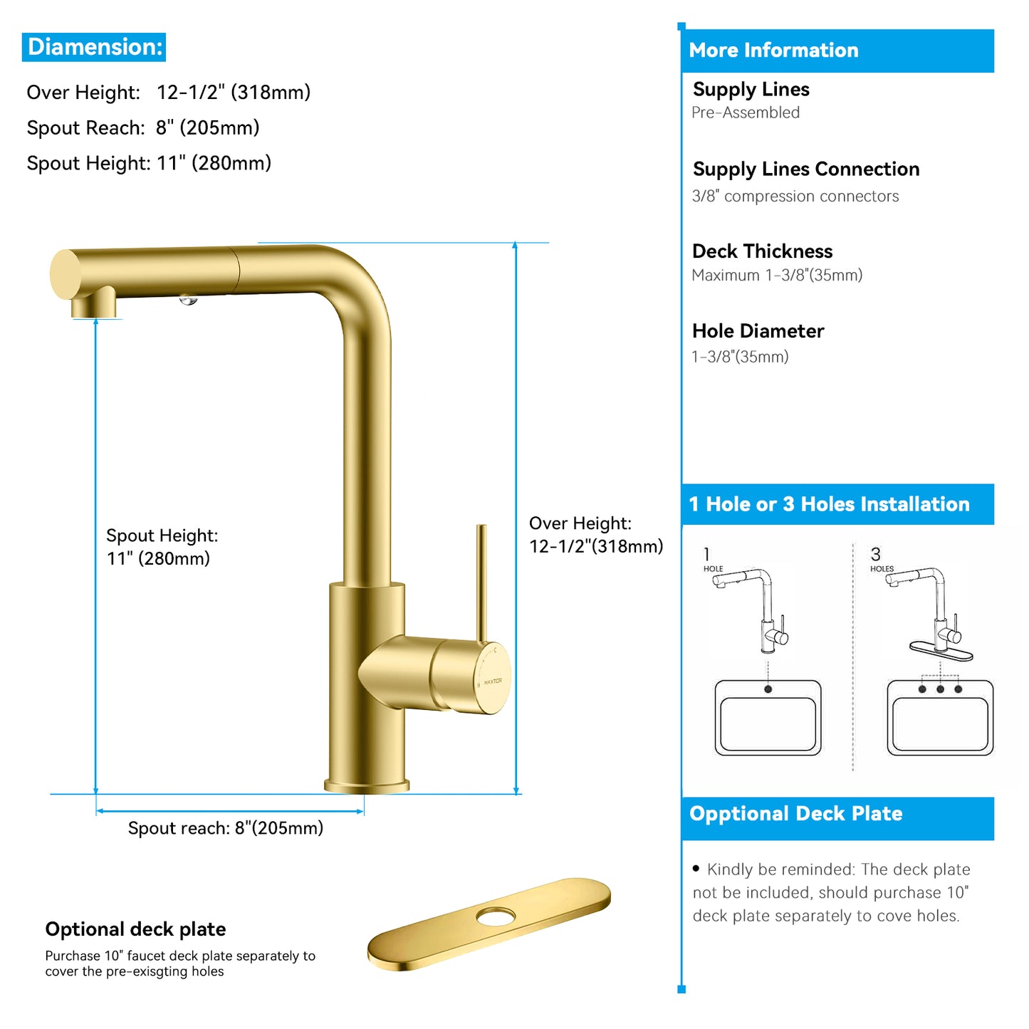 Single Handle Pull-Out Kitchen Faucet iKON-KFB1051A
