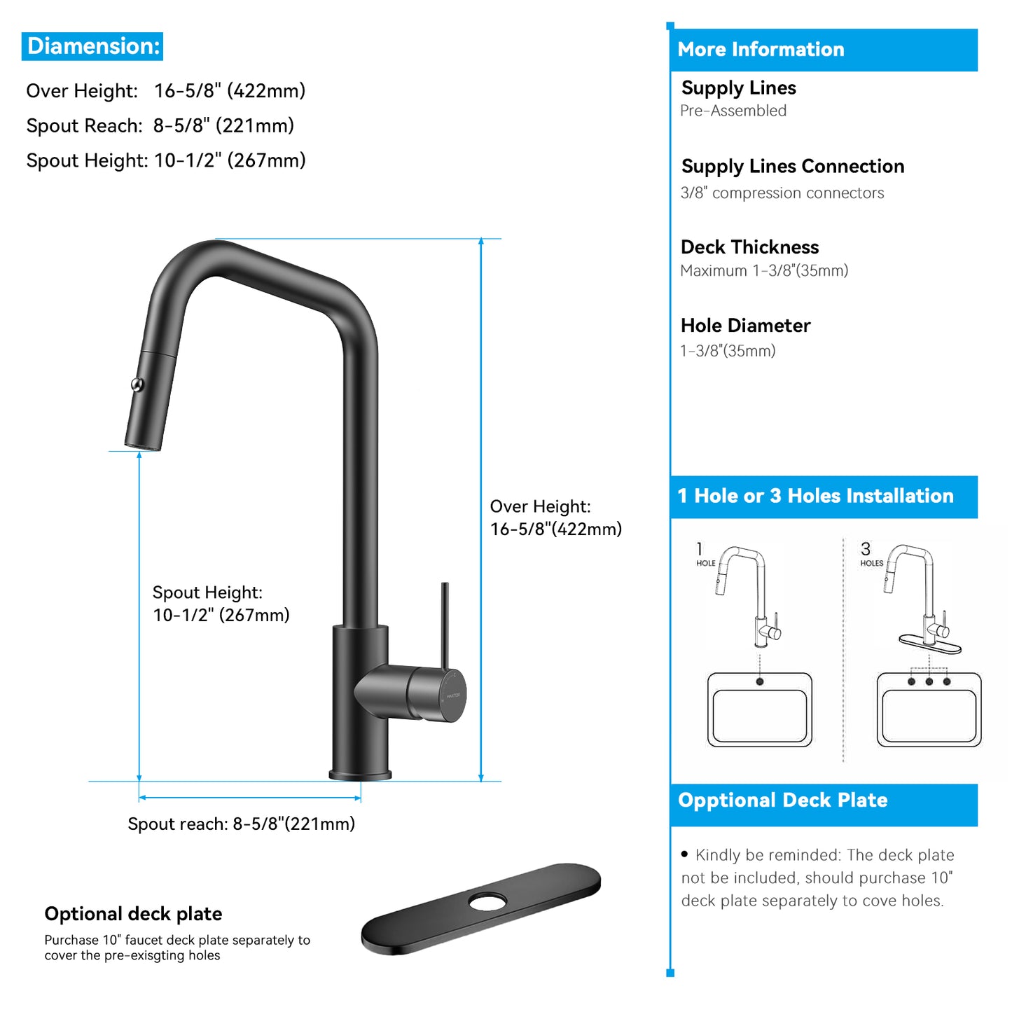 Pull-Down Kitchen Faucet iKON-KFB1059C