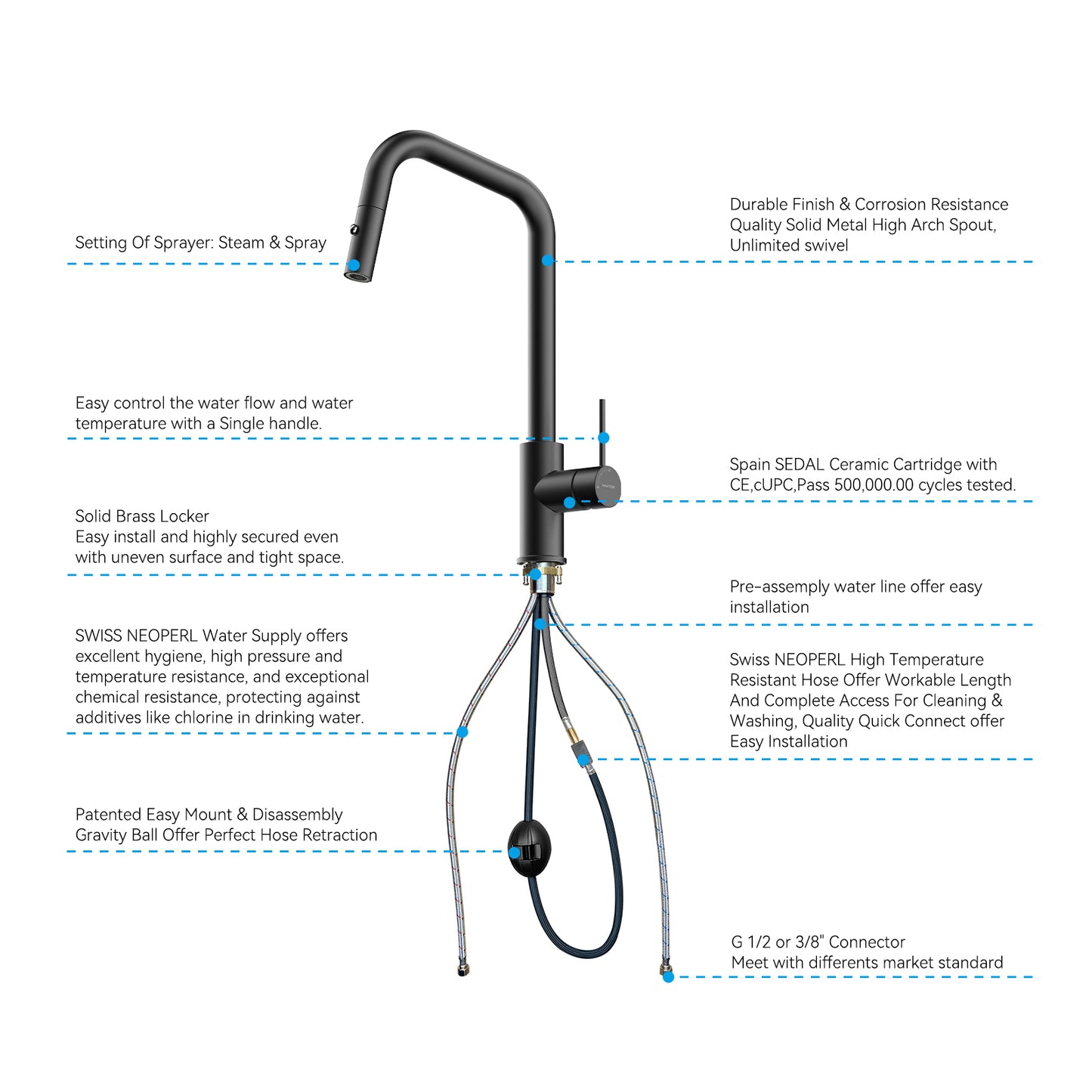 Pull-Down Kitchen Faucet iKON-KFB1059C