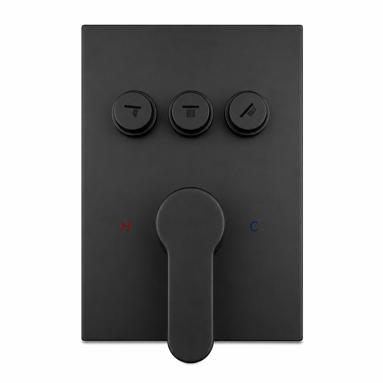 Square Wall-Mounted Concealed 3-Way Shower Valve with Pressure Balancing and Trim Plate iKON-PBV2000