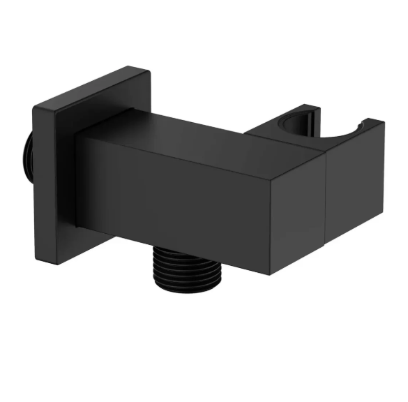 Square Brass Wall Elbow with Adjustable Shower Holder iKON-WE10