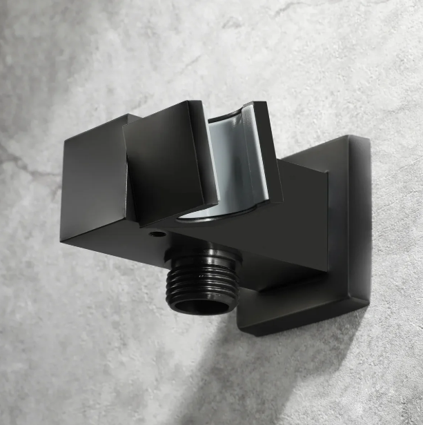Square Brass Wall Elbow with Adjustable Shower Holder iKON-WE10