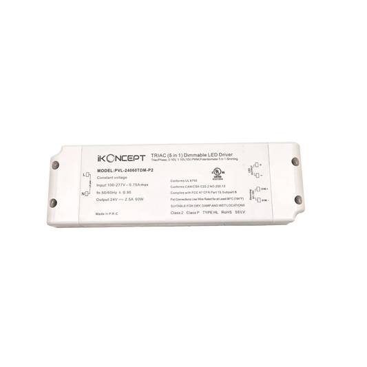60W 24V 2.5A Dimmable LED Driver (5-in-1 Multi-Function) iKON-PVL-24060TDM-P2