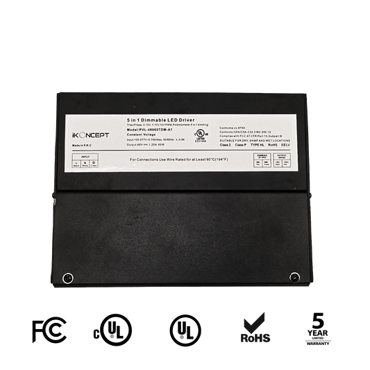 60W 48V 1.25A Dimmable LED Driver (5-in-1 Multi-Function, Constant Voltage) iKON-PVL-48060TDM-A1