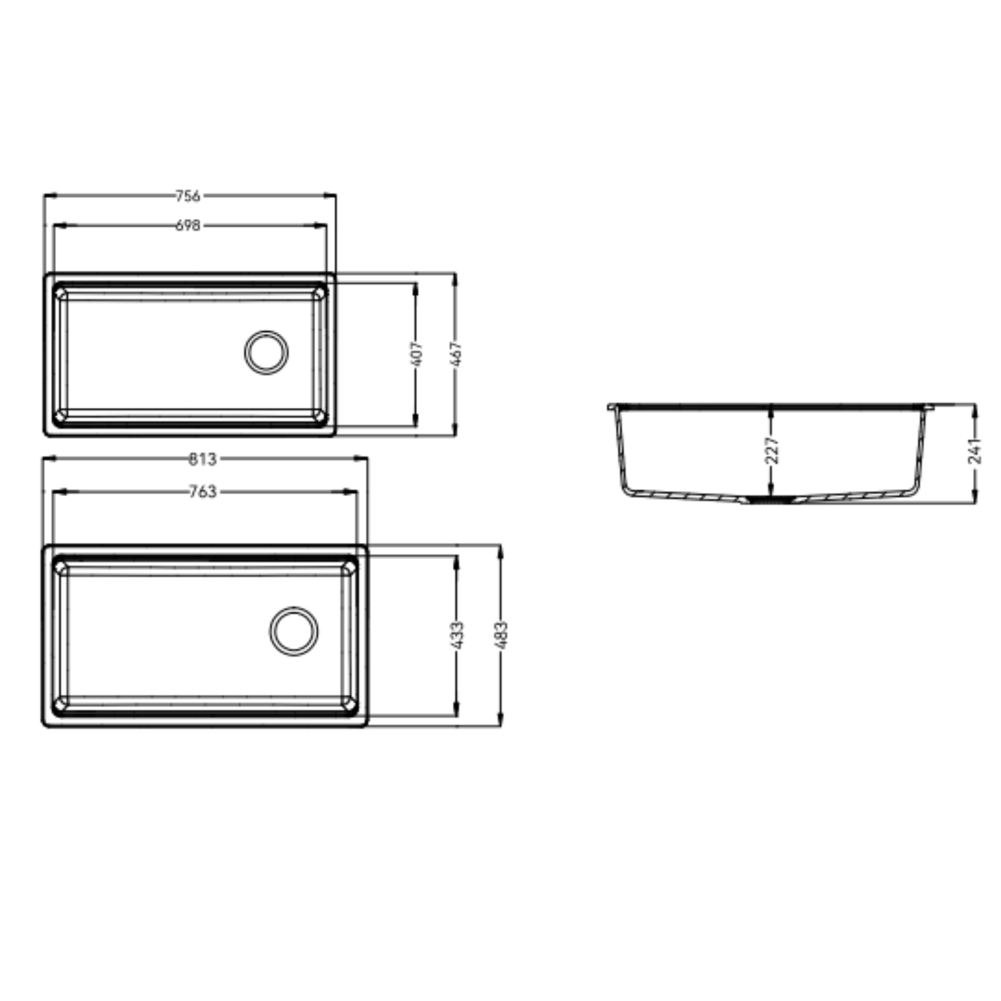 Modern Granite Kitchen Sink iKON-AMS9004