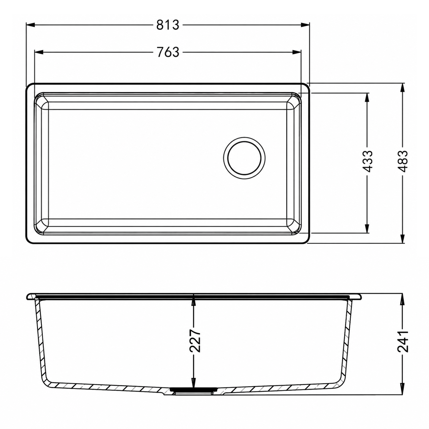 Modern Granite Kitchen Sink iKON-AMS9004
